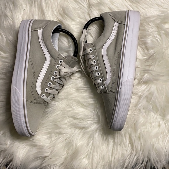 Vans old skool light gray canvas skate shoe - Picture 2 of 9